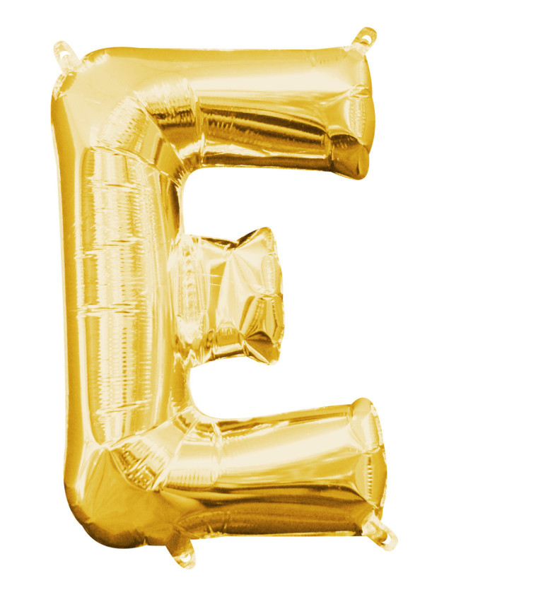Fóliový balón "E" - Zlatý