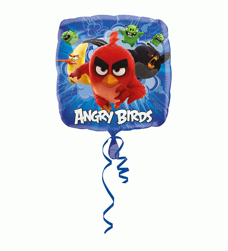 Fóliový balónik Angry Birds, štvorcový