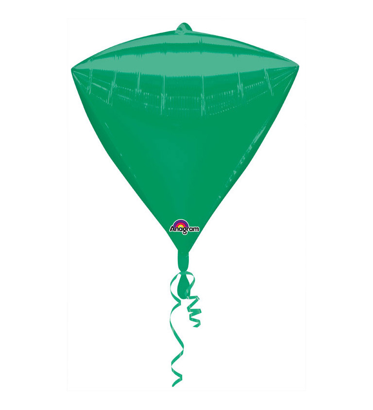 Fóliový balónik v tvare diamantu - zelená