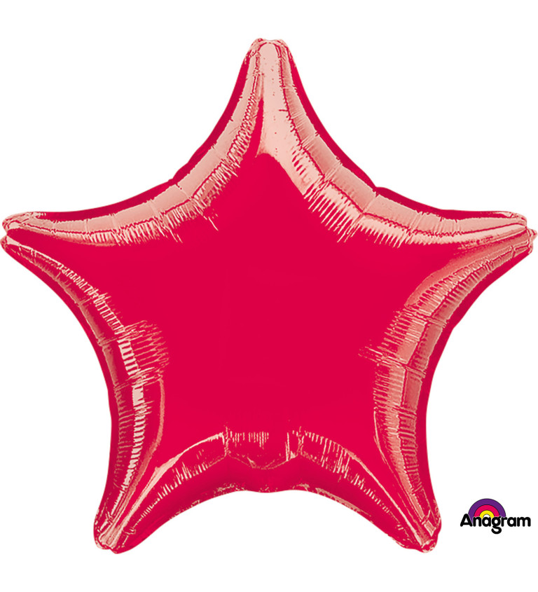 Fóliový balónik Hviezda, červený