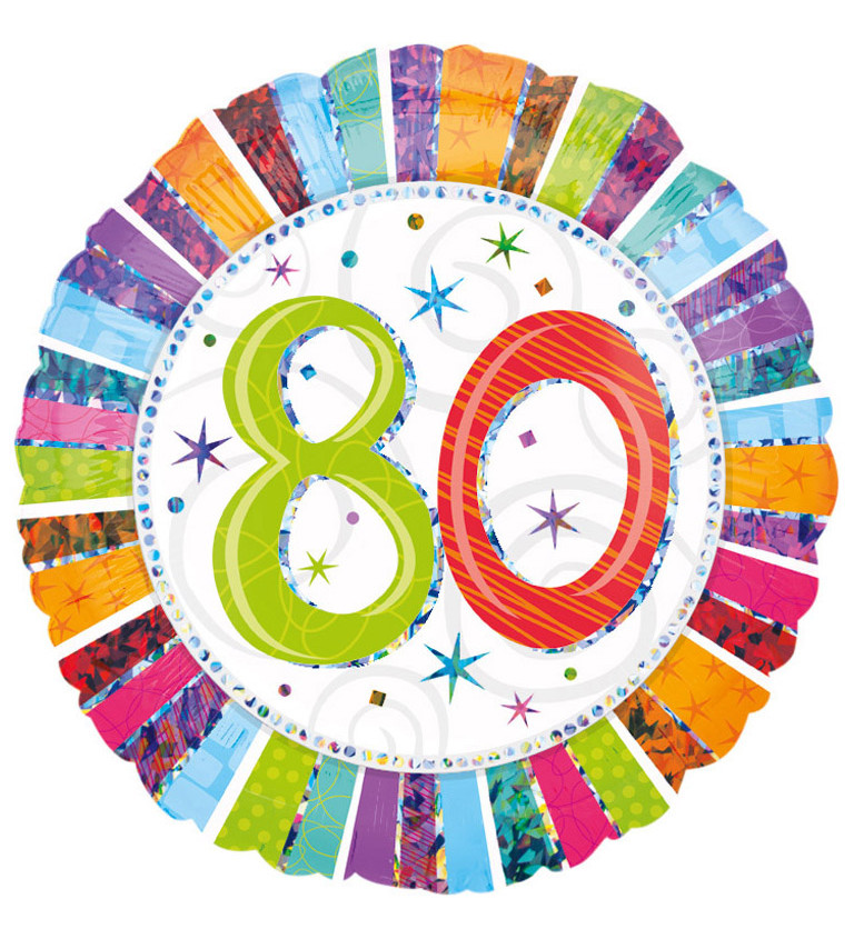 Balón "80" - farebný, okrúhly