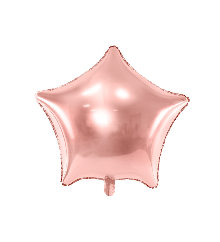 Fóliový balón v ružovej farbe v tvare hviezdy