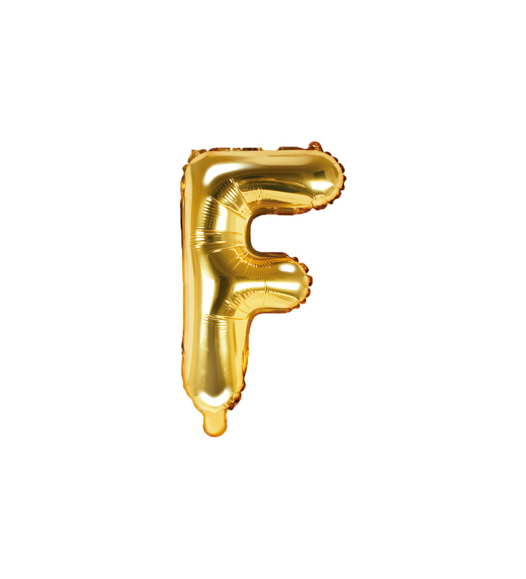 Fóliový Balón "F" - Zlatá