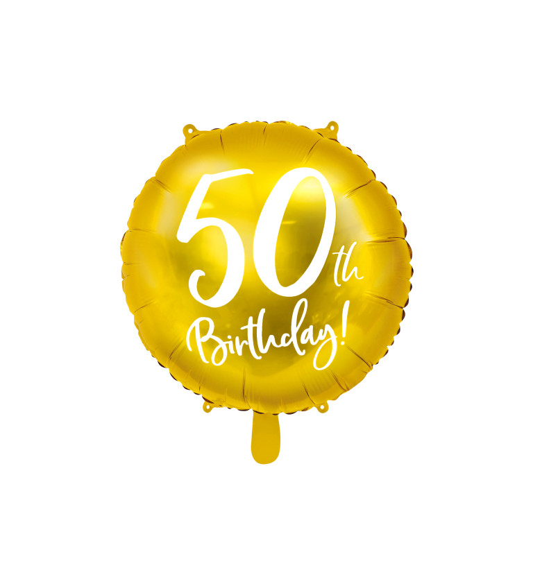 Okrúhly balónik 50 - zlatý