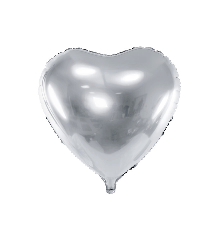 Strieborné balónové srdce