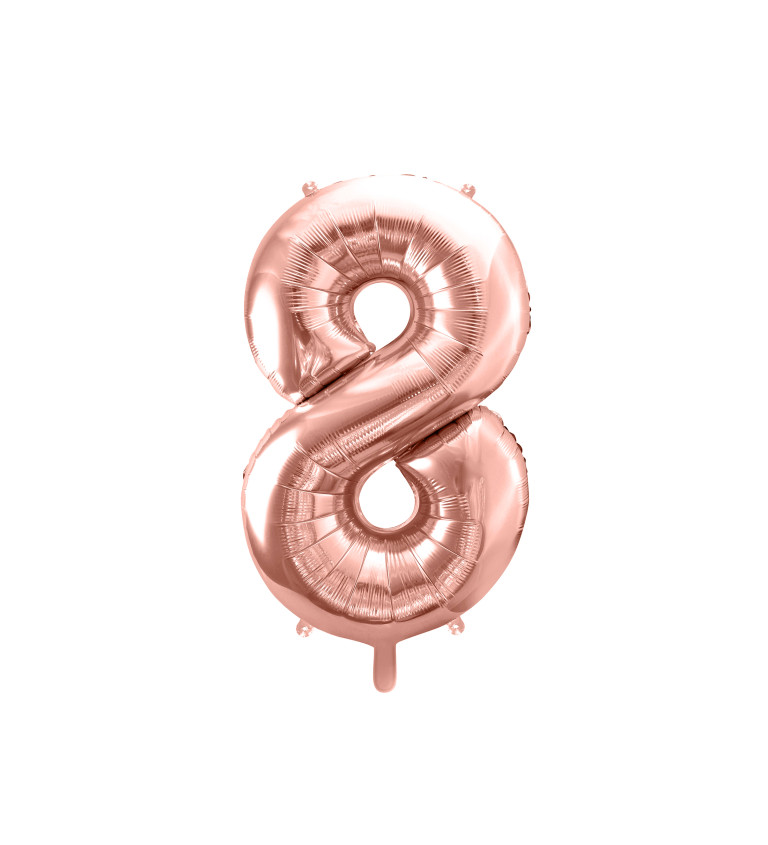 Fóliový balón v ružovo-zlatej farbe v tvare čísla 8