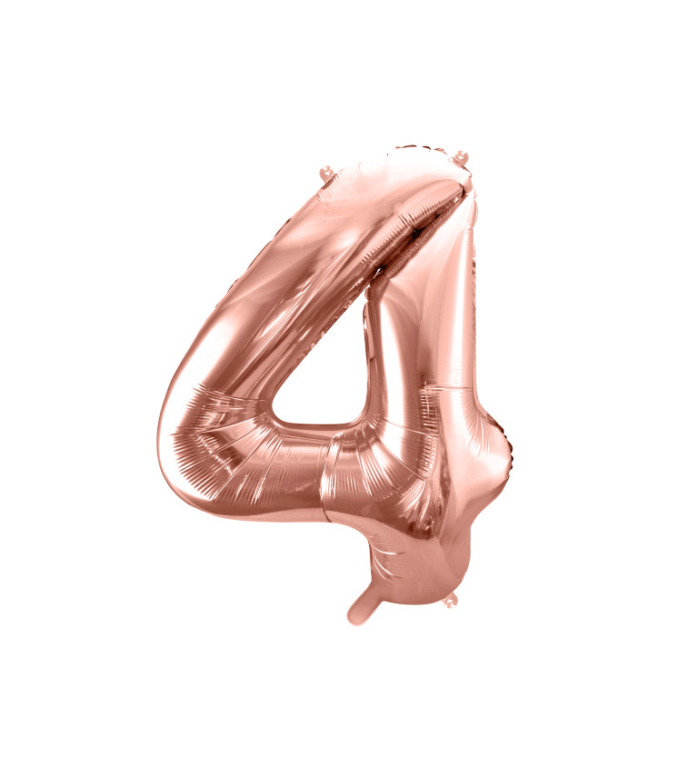 Fóliový balónik číslo ''4'', 86cm - ružové zlato