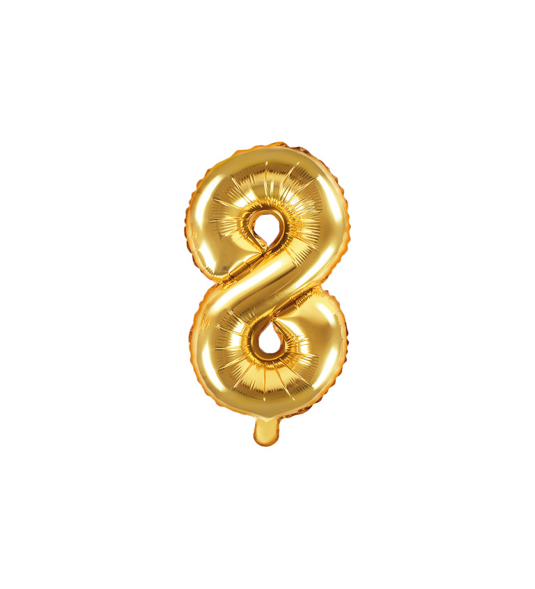 Fóliový Balón "8" - zlatá 35cm