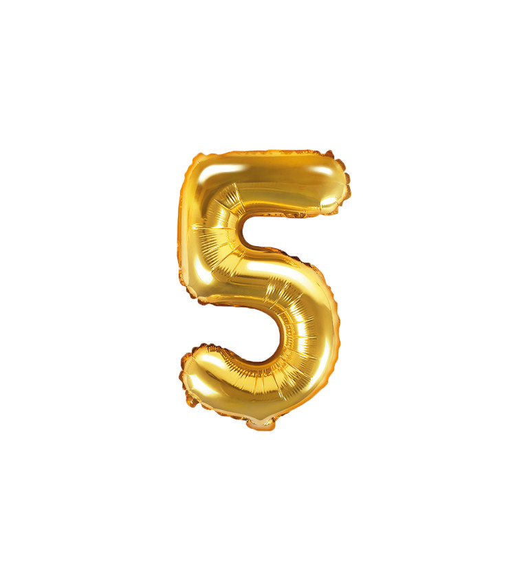 Balónik "5" - Zlatý