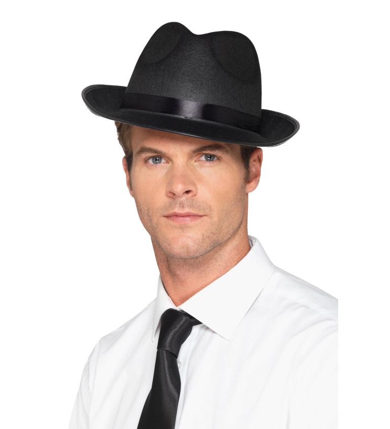 Pánsky čierny klobúk Fedora II
