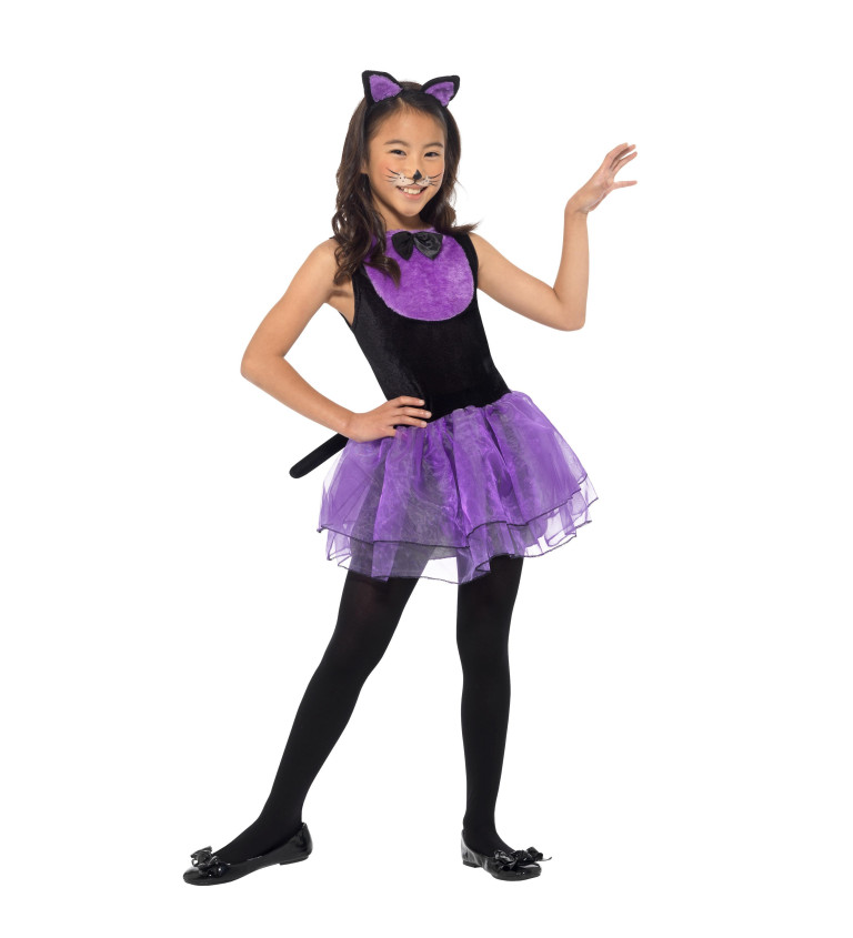Detský kostým Tutu mačka, fialová