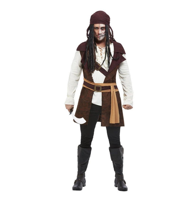 Pánsky kostým piráta Dark Spirit, hnedý