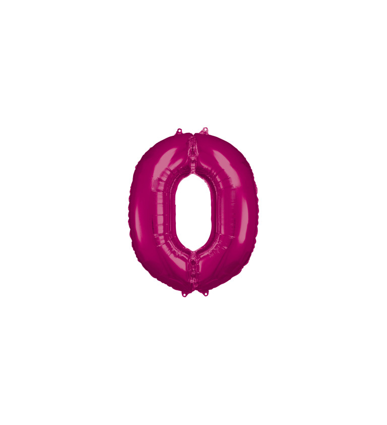 Fóliový balónik "0", magenta