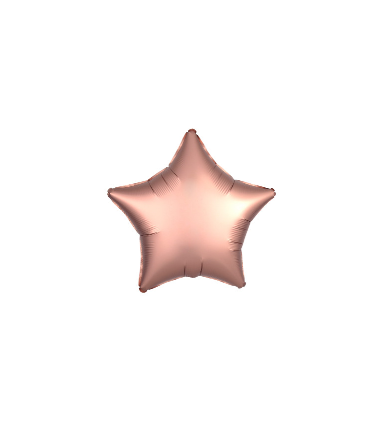 Fóliový balónik Hviezda, ružovo-medená