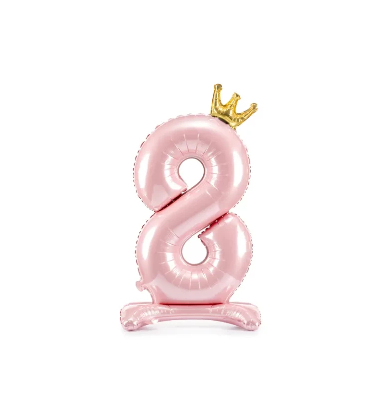 Fóliový balónik "Stojacie číslo 8", ružový