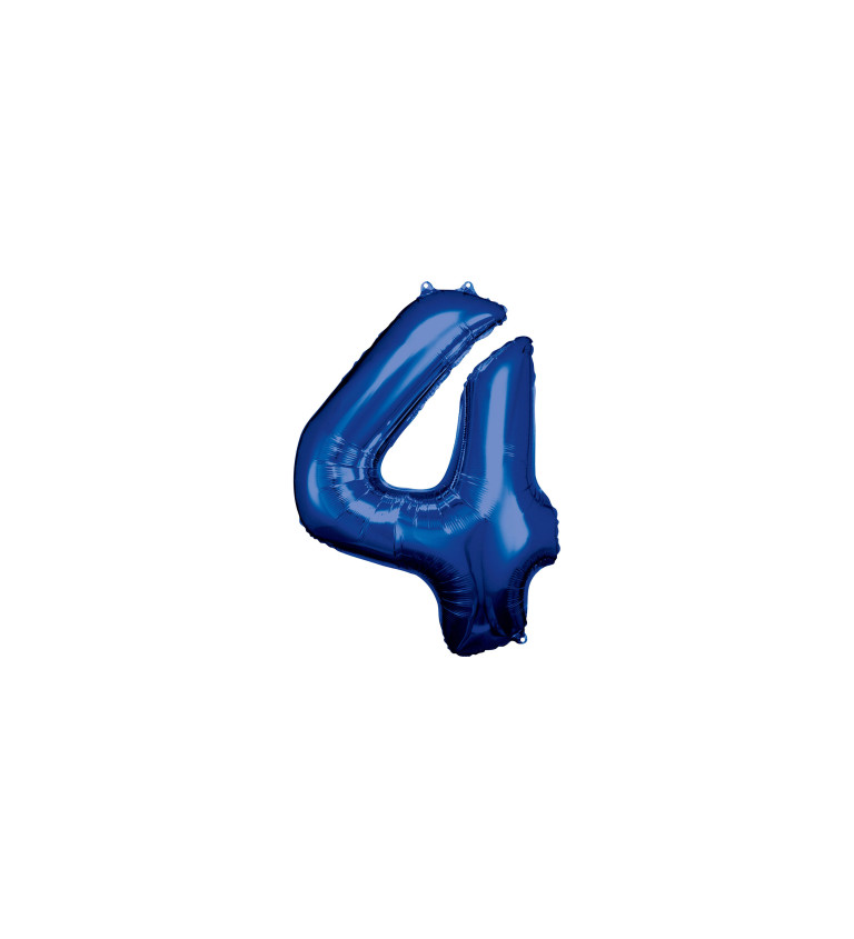 Fóliový balónik "4", modrý