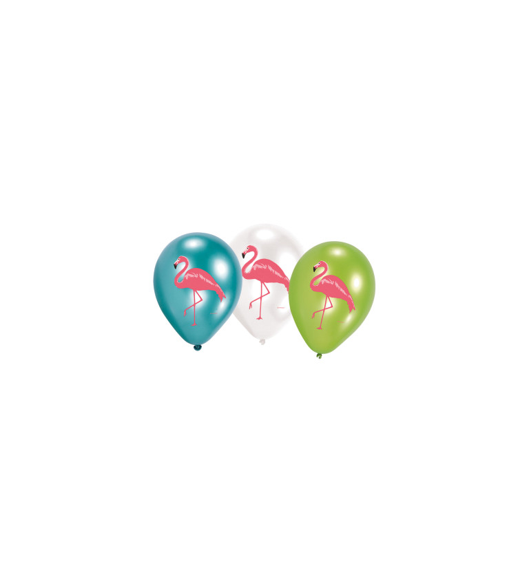Latexové balóniky Plameniaci, farebný mix