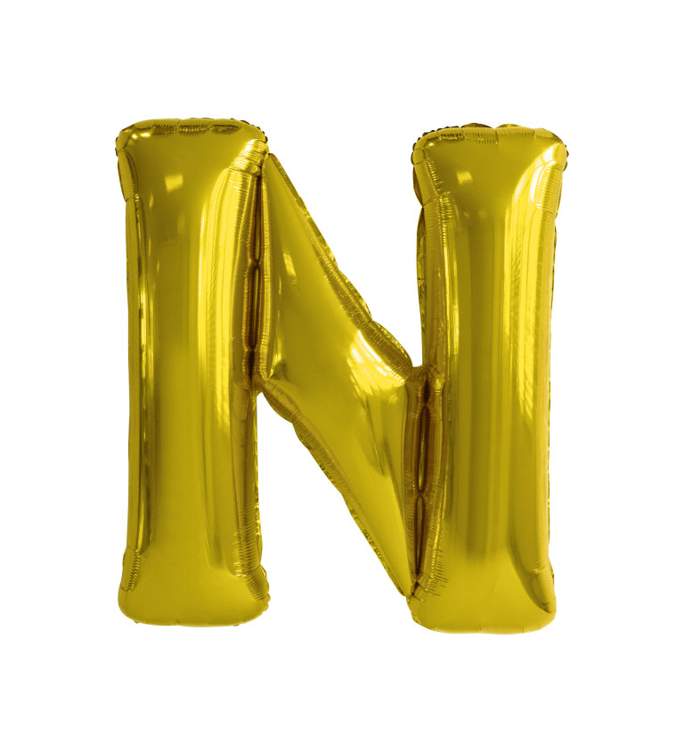 Fóliový balónik "N" - zlaté 86cm