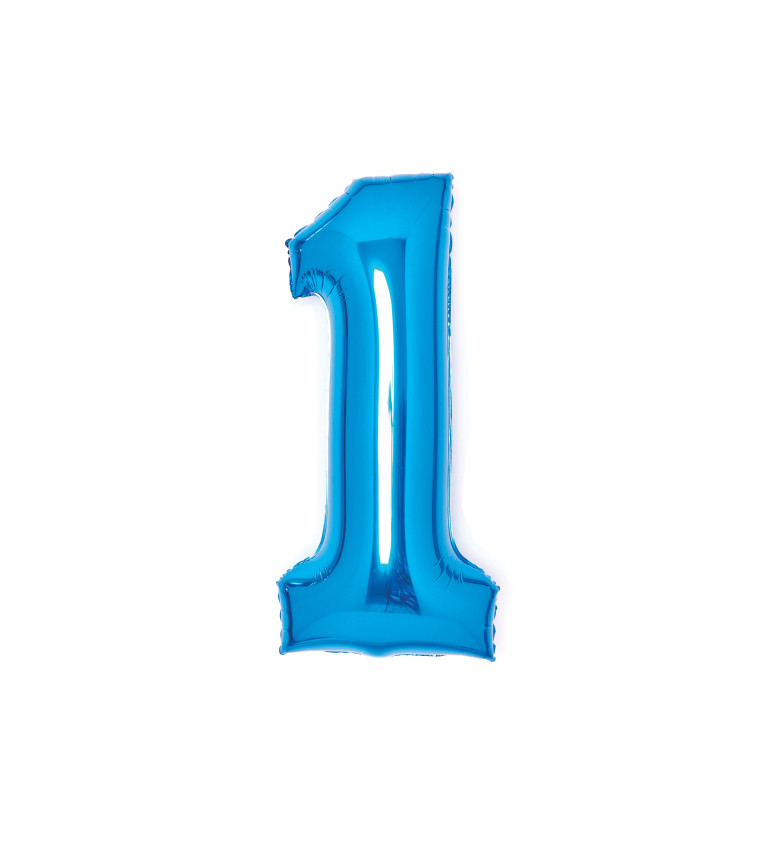 Fóliový balón "1" - lesklý modrý
