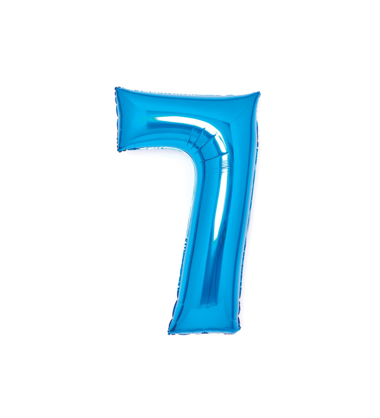 Fóliový balón "7" - lesklý modrý