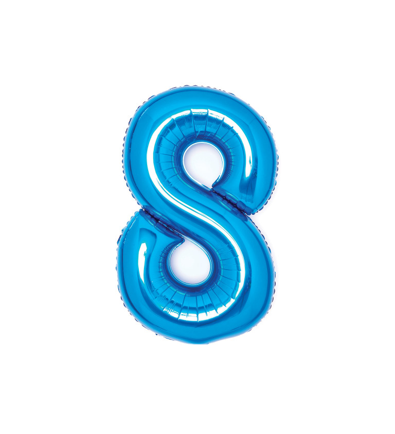 Fóliový balón "8" - lesklý modrý