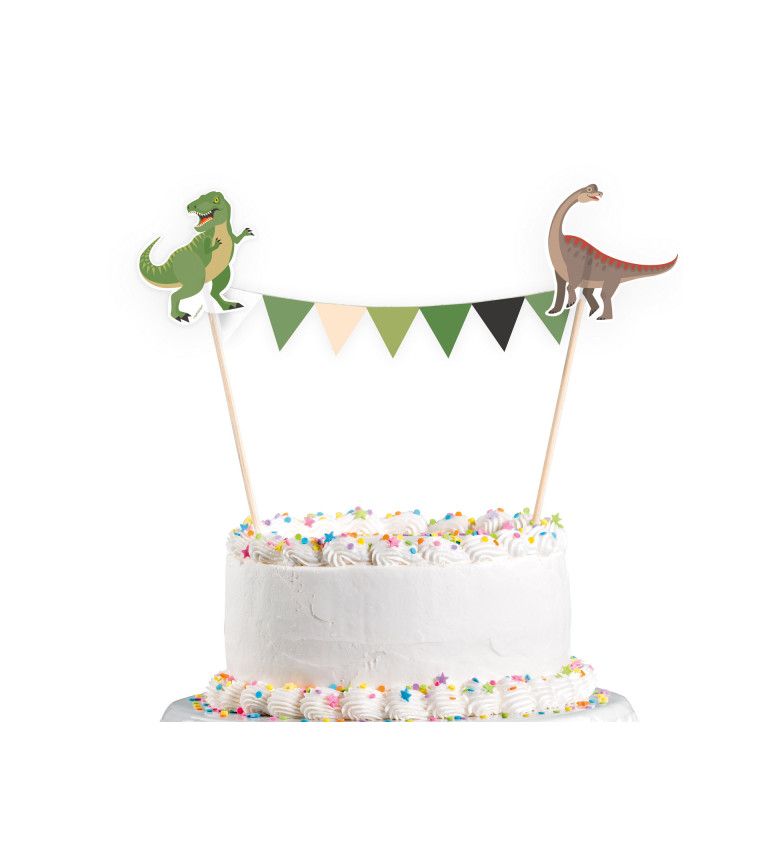 Dekorácie na tortu - Šťastný dinosaurus