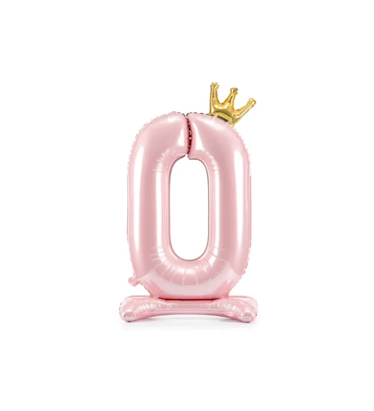 Fóliový balónik "Stojacie číslo 0", ružový