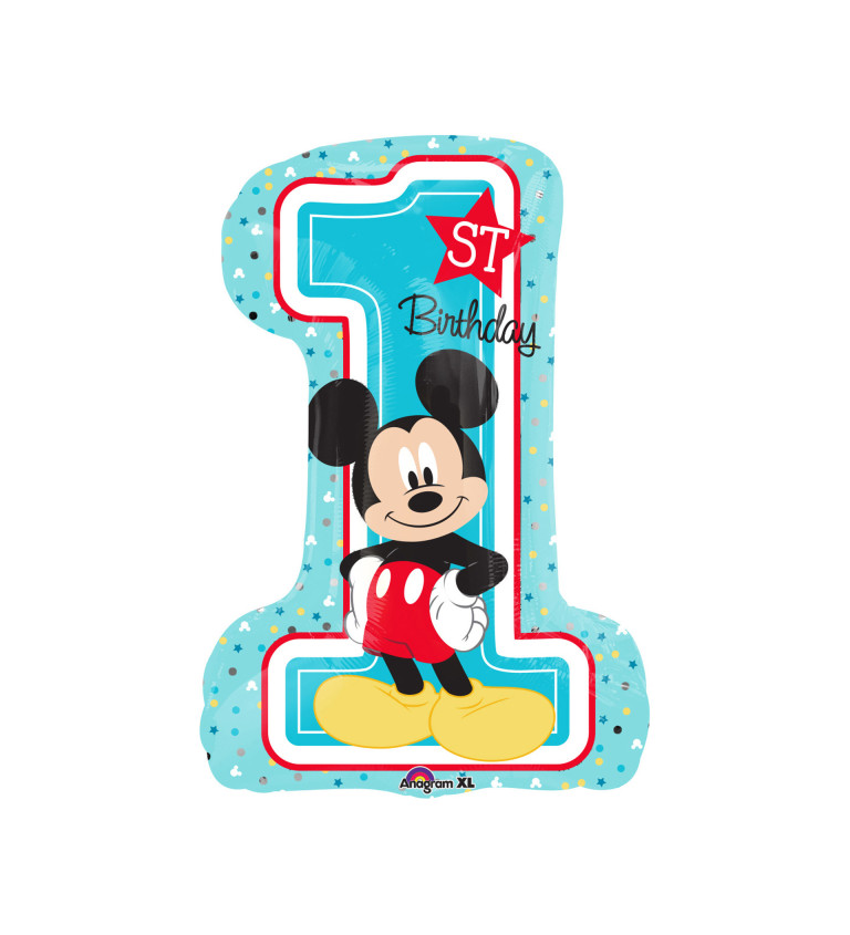 Fóliový balónik 1. narodeniny - Mickey