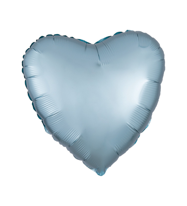 Fóliový balónik Srdce, pastelovo modrý satén