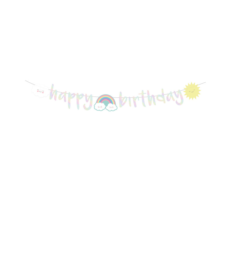 Girlanda - Happy Birthday, dúhová