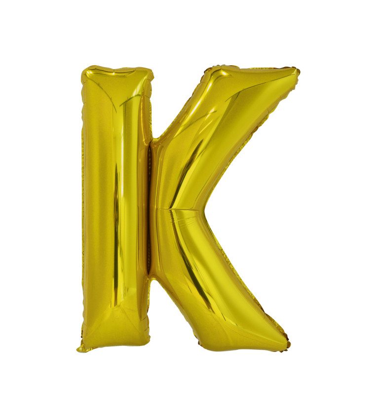 Fóliový balónik "K" - zlaté 86cm