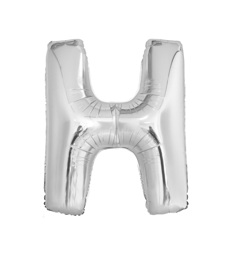 Fóliový balónik "H" - strieborné 86cm