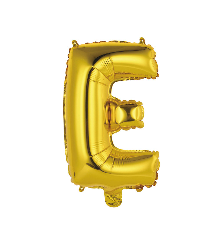 Fóliový balónik "E" - zlatý 33cm