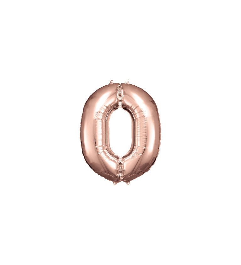 Fóliový balónik "0", rose gold