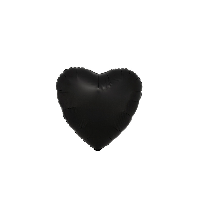 Fóliový balónik Srdce, čierny satén