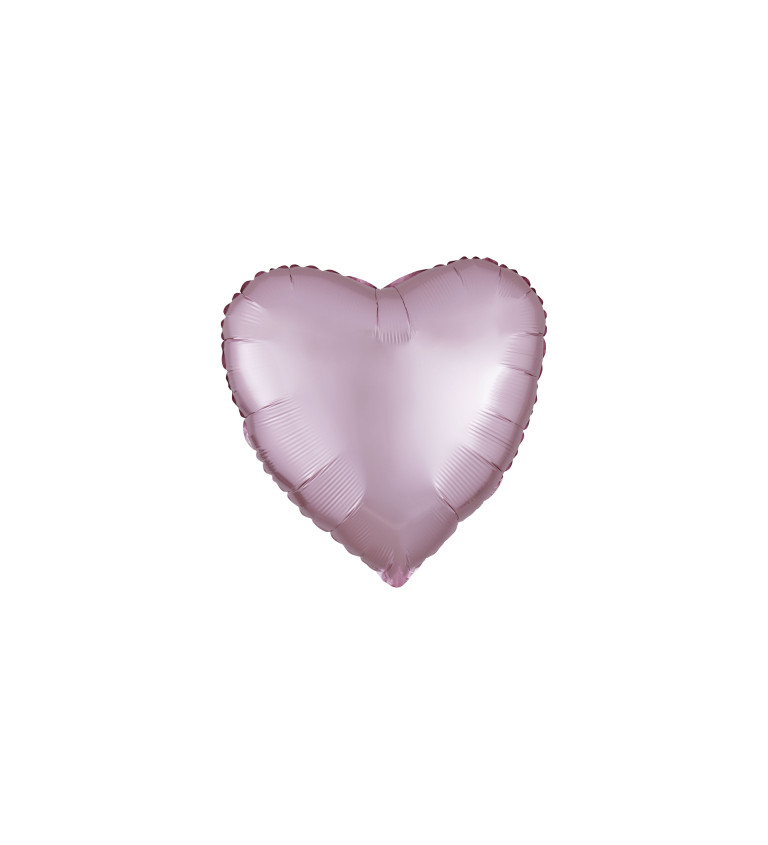 Fóliový balónik Srdce, pastelovo ružový satén