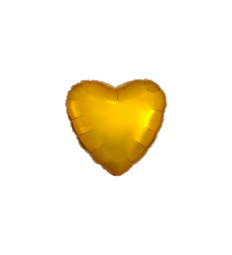 Fóliový balónik Srdce, zlatý satén