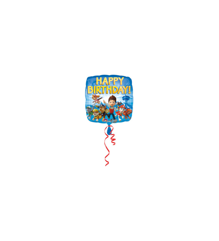 Fóliový balónik Happy Birthday, Labková patrola