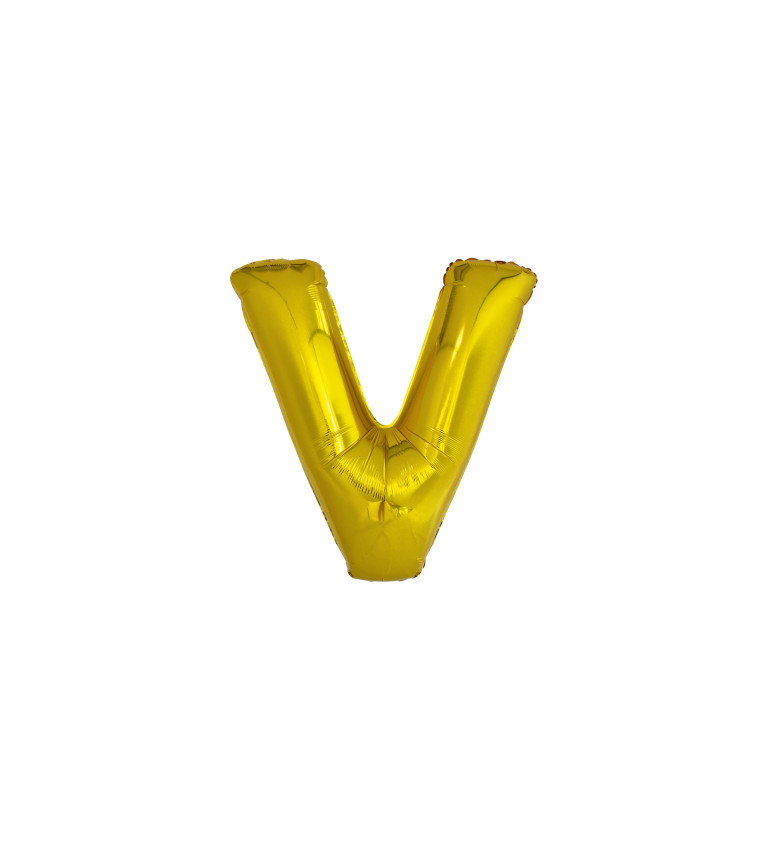 Fóliový balónik "V" - zlaté 86cm
