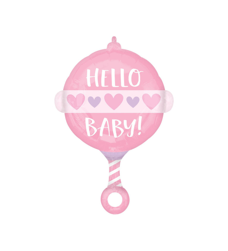 Fóliový balónik Hello Baby!, ružový