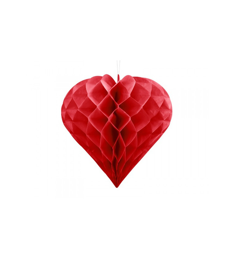 Dekoratívne srdce červené - 20 cm