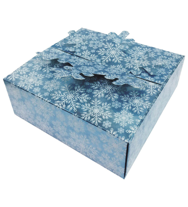 Skladacia darčeková krabička modrá 15x15x5 cm