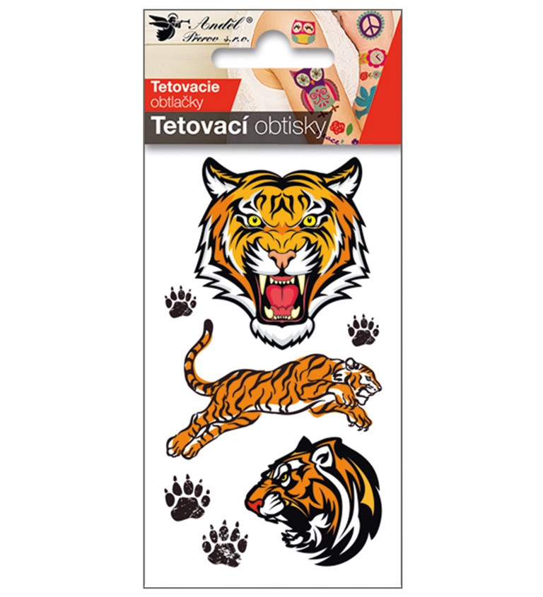 Tetovacie obtlačky 10,5 x 6 cm - tiger