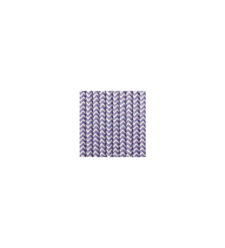 Slamky papierové s vlnkami - fialové
