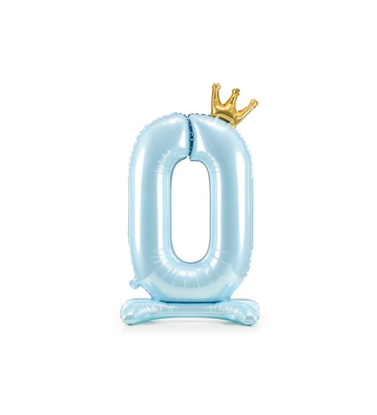 Fóliový balónik "Stojacie číslo 0", modrý