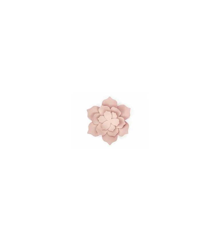Papierové kvety, púdrová ružová 3ks