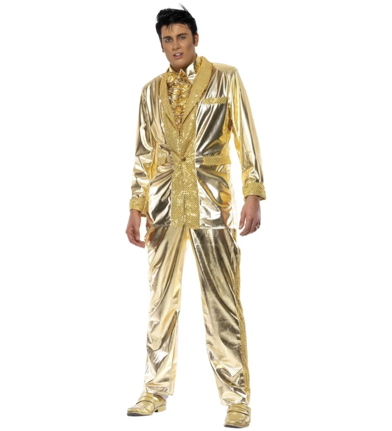 Pánsky kostým Elvis, zlatý