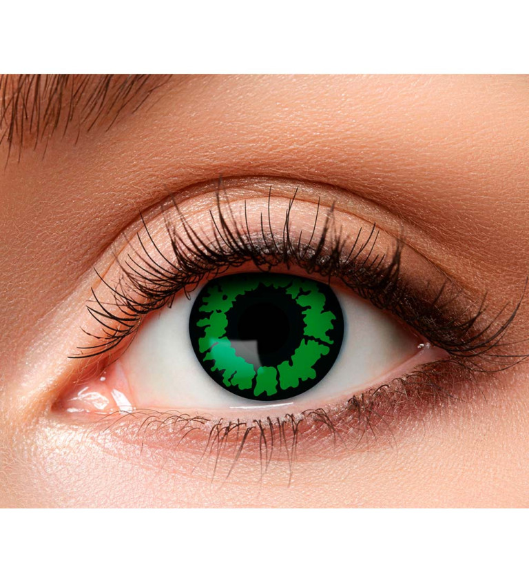 Zelené kontaktné šošovky