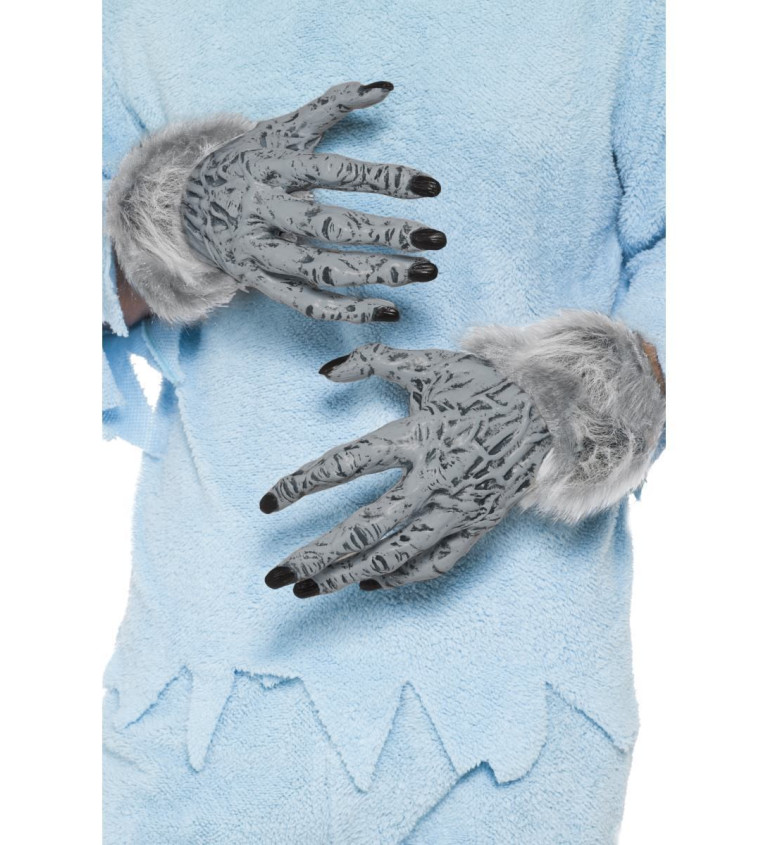 Halloween rukavice Vlkodlak - sivé prevedenie