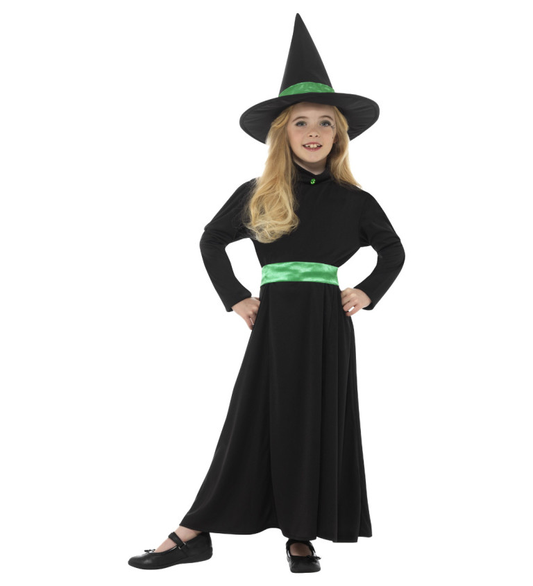 Detský kostým Čierna čarodejka
